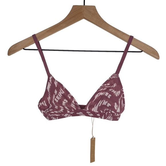 SKIMS Other - Skims Bra XXS NWT Summer Mesh Triangle Bralette in Raspberry Swirl Spellout Logo